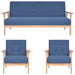 Set de canapele, 3 piese, albastru, material textil - WALTI WALTI