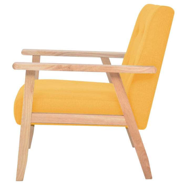 Set de canapele, 3 piese, galben, material textil WALTI