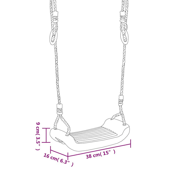 Scaune de leagăn cu frânghii 2 buc. albastru 38x16 cm polietenă - WALTI WALTI