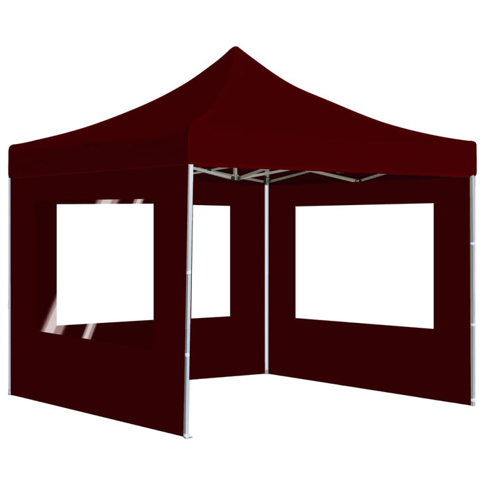 Cort de petrecere pliabil cu pereți, bordo, 2 x 2 m, aluminiu - WALTI WALTI