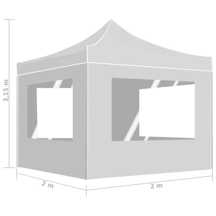 Cort de petrecere pliabil cu pereți, alb, 2x2 m, aluminiu - WALTI WALTI