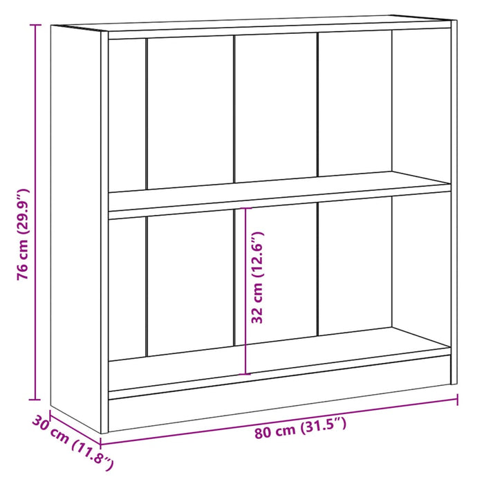 Bibliotecă, negru, 80 x 24 x 75 cm, PAL - WALTI WALTI