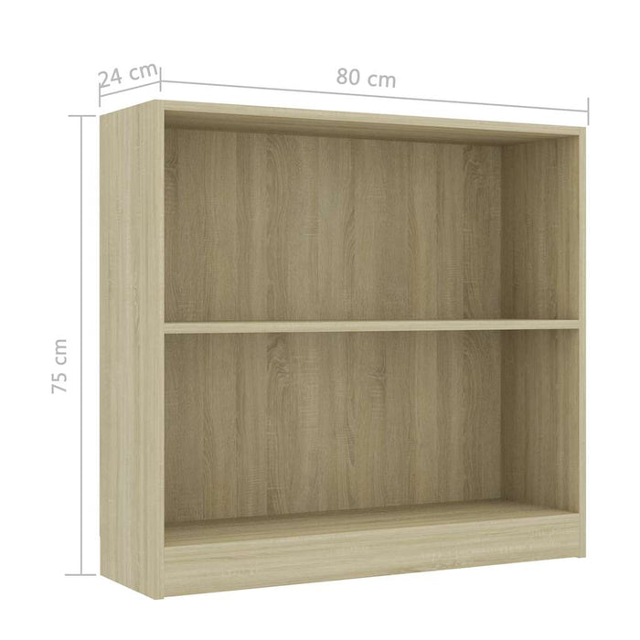 Bibliotecă, stejar sonoma, 80x24x75 cm, lemn prelucrat WALTI