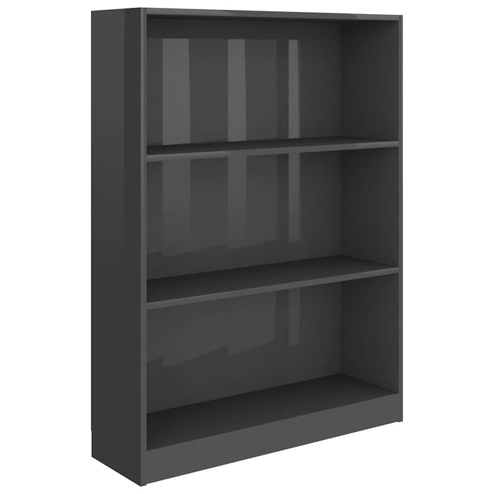 Bibliotecă, gri extralucios, 80x24x108 cm, lemn prelucrat WALTI