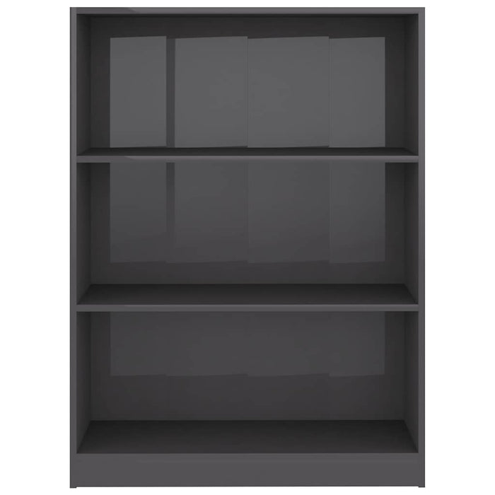 Bibliotecă, gri extralucios, 80x24x108 cm, lemn prelucrat WALTI