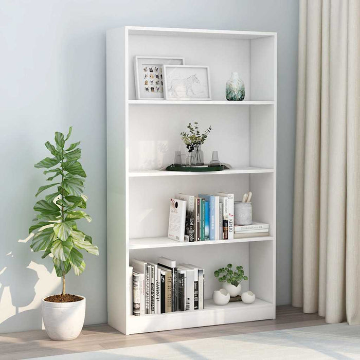 Bibliotecă cu 4 rafturi, alb, 80x24x142 cm, lemn prelucrat WALTI