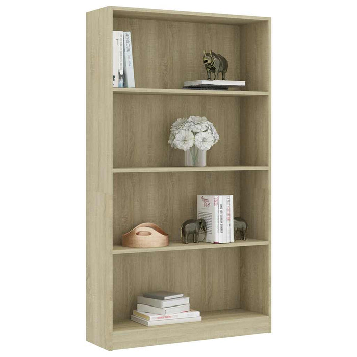 Bibliotecă 4 rafturi stejar sonoma 80x24x142 cm lemn prelucrat WALTI