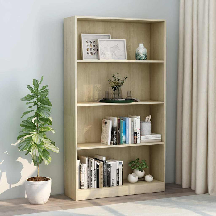 Bibliotecă 4 rafturi stejar sonoma 80x24x142 cm lemn prelucrat WALTI