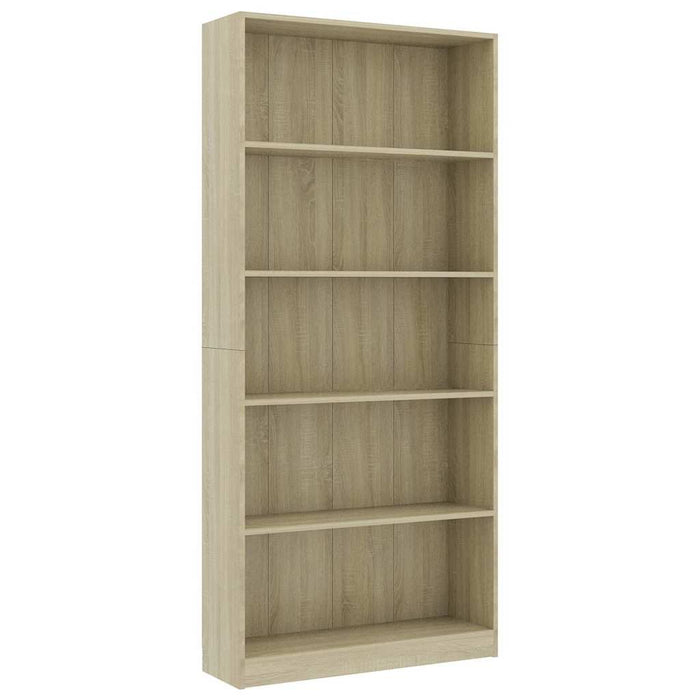 Bibliotecă 5 rafturi stejar sonoma 80x24x175 cm, lemn prelucrat WALTI