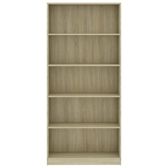 Bibliotecă 5 rafturi stejar sonoma 80x24x175 cm, lemn prelucrat WALTI
