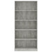 Bibliotecă cu 5 rafturi gri beton, 80x24x175 cm, lemn prelucrat - WALTI WALTI
