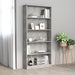 Bibliotecă cu 5 rafturi gri beton, 80x24x175 cm, lemn prelucrat - WALTI WALTI