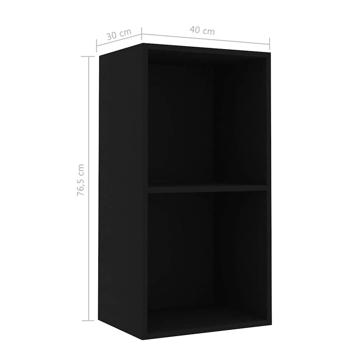 Bibliotecă, negru, 40x30x76,5 cm, lemn prelucrat WALTI