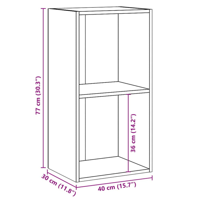 Bibliotecă 2 rafturi stejar sonoma 40x30x76,5 cm lemn prelucrat - WALTI WALTI