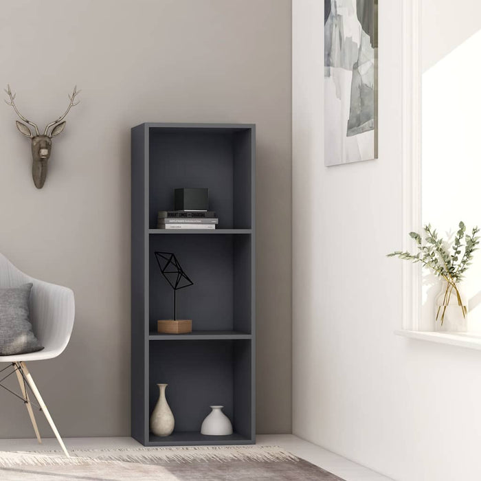 Bibliotecă cu 3 rafturi, gri, 40 x 30 x 114 cm, PAL WALTI