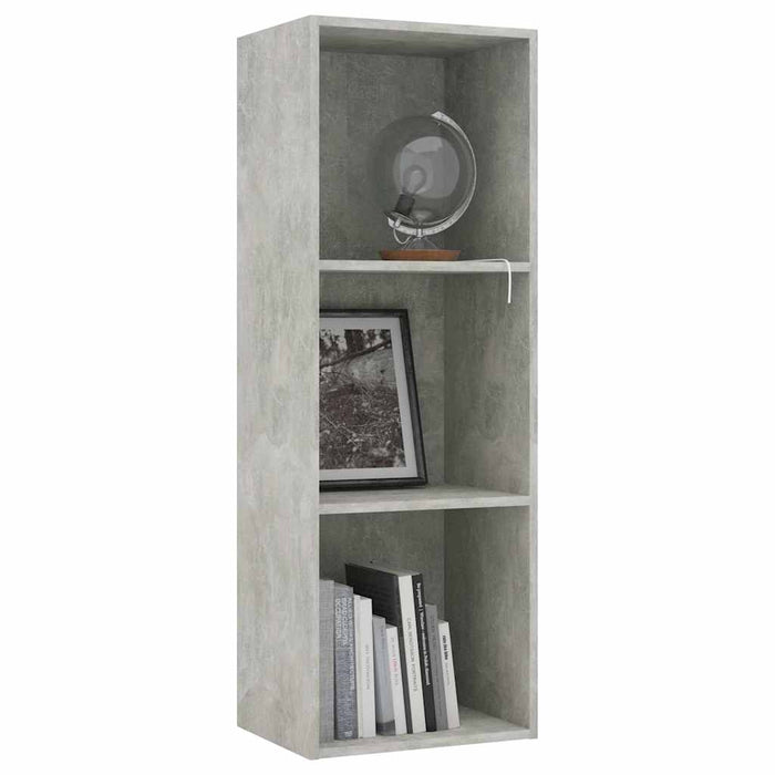 Bibliotecă, 3 rafturi, gri beton, 40x30x114 cm, lemn prelucrat WALTI