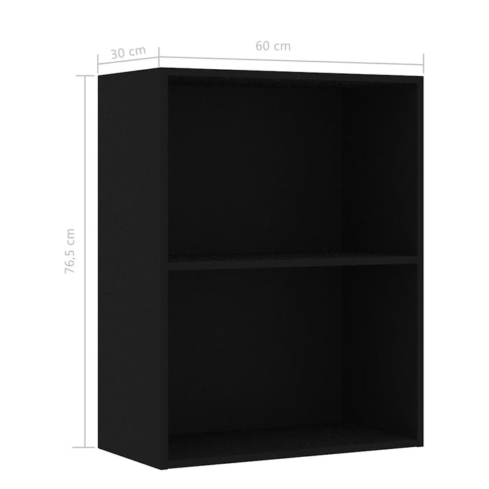 Bibliotecă, negru, 60x30x76,5 cm, lemn prelucrat WALTI