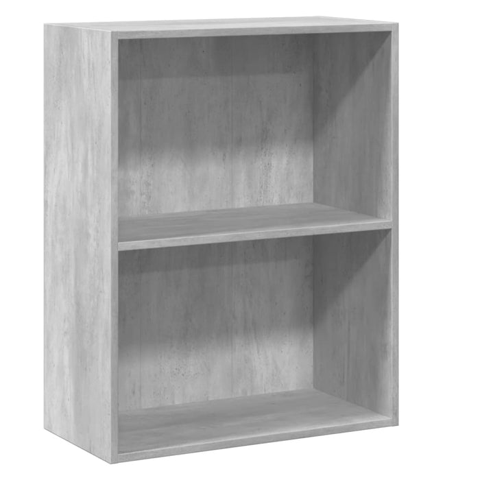 Bibliotecă cu 2 rafturi, gri beton, 60 x 30 x 76,5 cm, PAL - WALTI WALTI