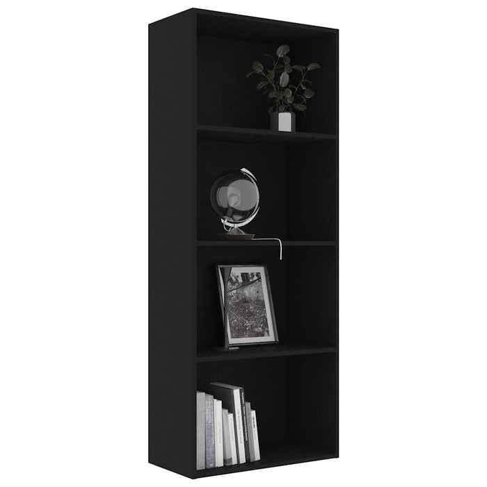 Bibliotecă cu 4 rafturi, negru, 60 x 30 x 151,5 cm, PAL WALTI