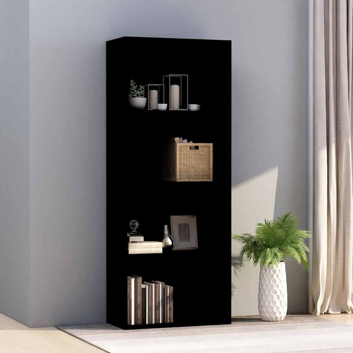 Bibliotecă cu 4 rafturi, negru, 60 x 30 x 151,5 cm, PAL WALTI