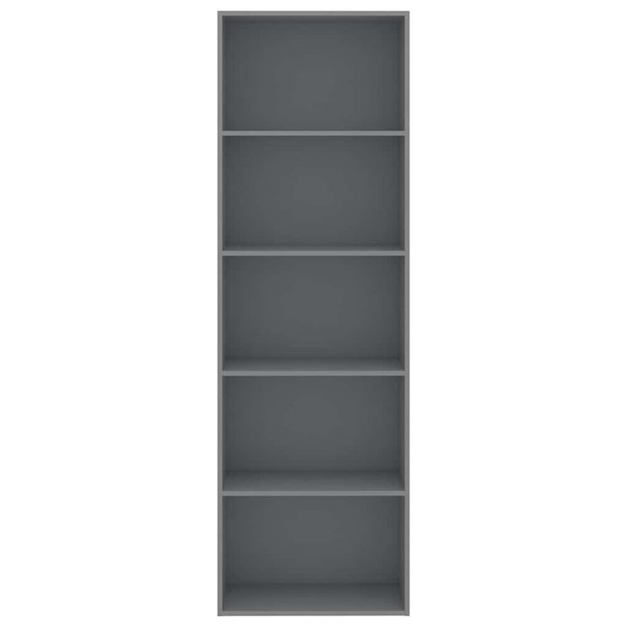 Bibliotecă cu 5 rafturi, gri, 60x30x189 cm, PAL WALTI