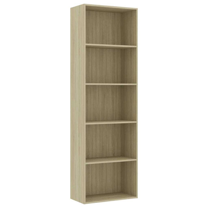 Bibliotecă cu 5 rafturi stejar sonoma 60x30x189cm lemn compozit WALTI