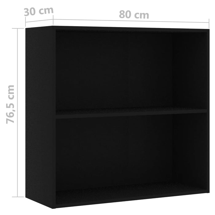 Bibliotecă, negru, 80x30x76,5 cm, lemn prelucrat WALTI