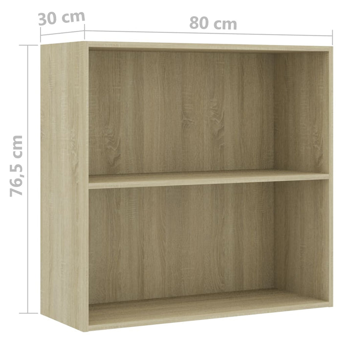 Bibliotecă, stejar sonoma, 80x30x76,5 cm, lemn prelucrat WALTI