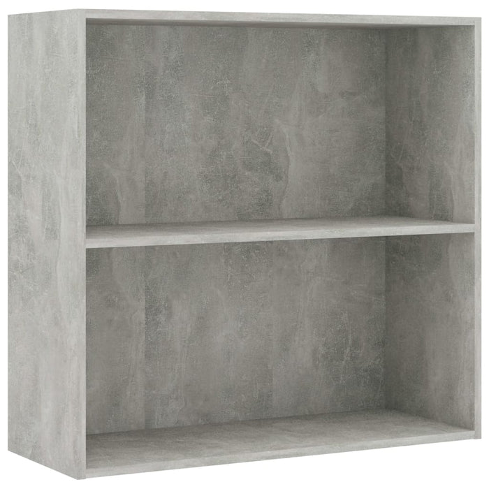 Bibliotecă cu 2 rafturi, gri beton, 80 x 30 x 76,5 cm, PAL - WALTI WALTI