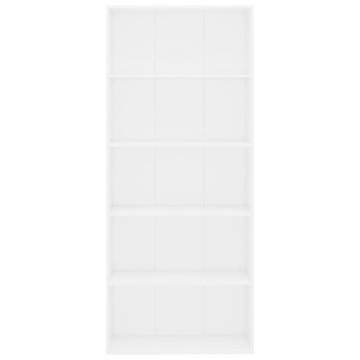 Bibliotecă cu 5 rafturi, alb, 80x30x189 cm, lemn prelucrat WALTI