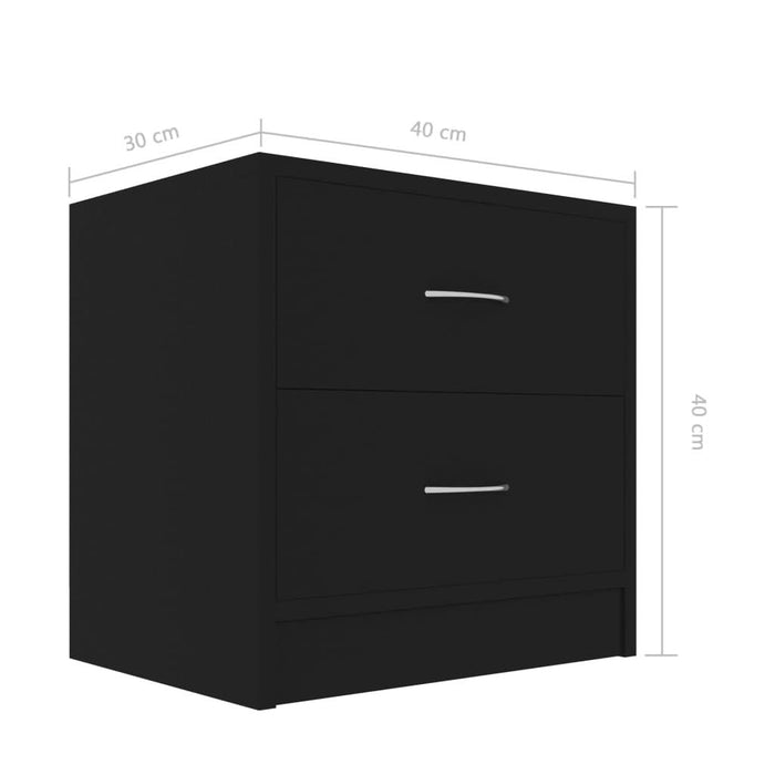 Noptiere, 2 buc., negru, 40x30x40 cm, lemn prelucrat - WALTI WALTI