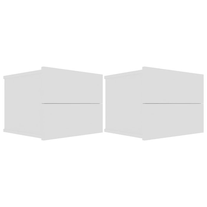 Noptiere, 2 buc., alb, 40x30x30 cm, lemn prelucrat - WALTI WALTI