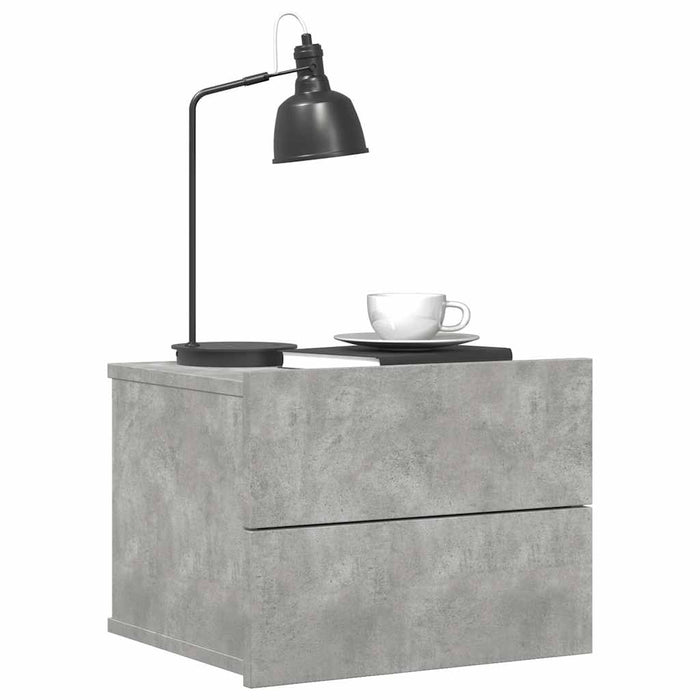 Noptieră, gri beton, 40x30x30 cm, lemn prelucrat - WALTI WALTI