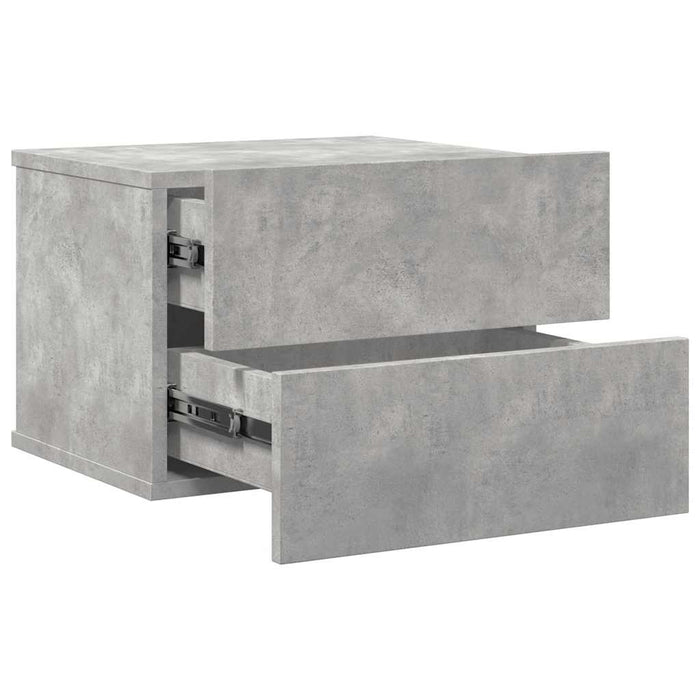 Noptieră, gri beton, 40x30x30 cm, lemn prelucrat - WALTI WALTI