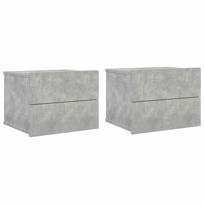 Noptiere, 2 buc., gri beton, 40x30x30 cm, lemn prelucrat - WALTI WALTI