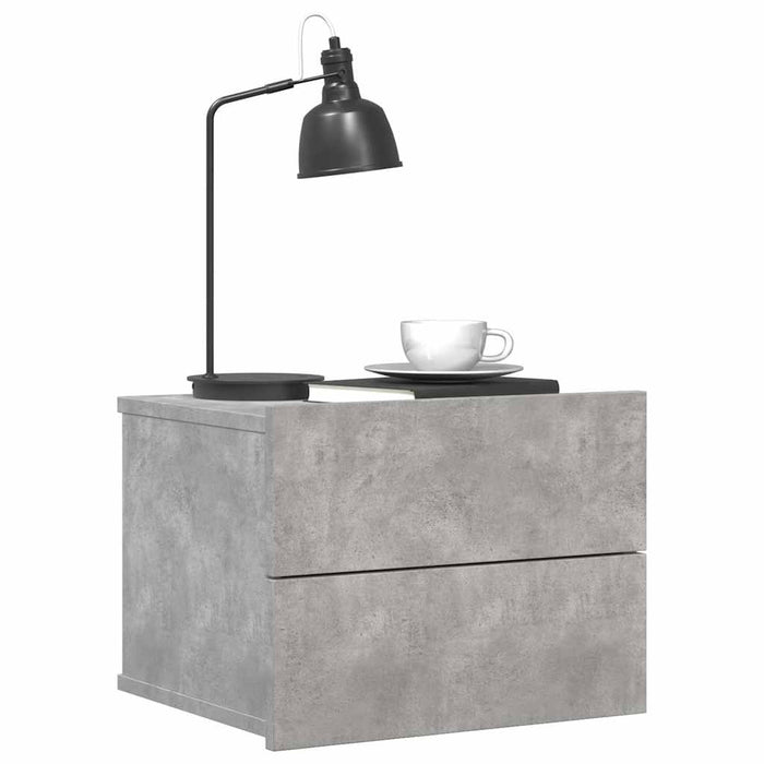 Noptiere, 2 buc., gri beton, 40x30x30 cm, lemn prelucrat - WALTI WALTI
