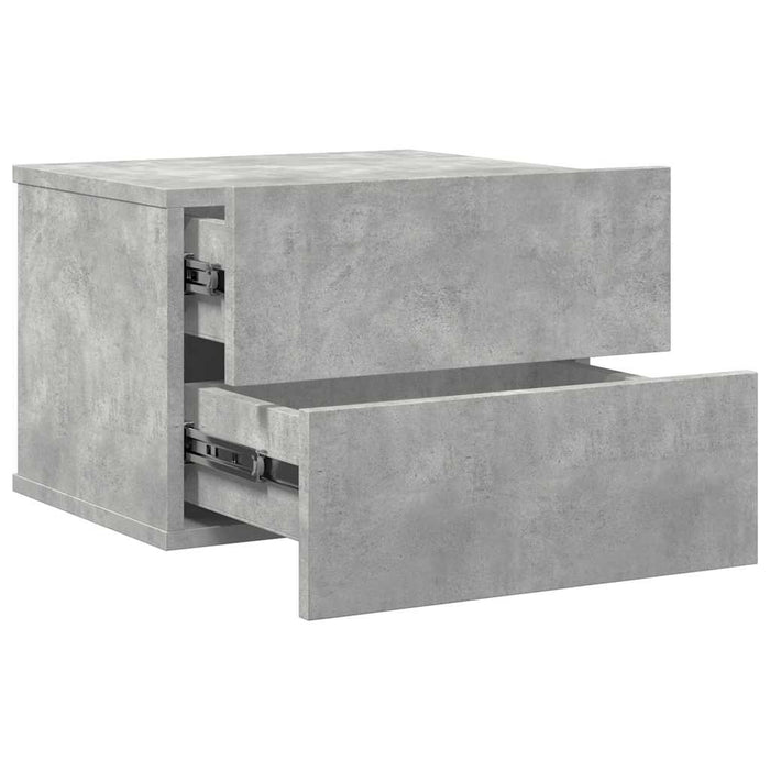 Noptiere, 2 buc., gri beton, 40x30x30 cm, lemn prelucrat - WALTI WALTI