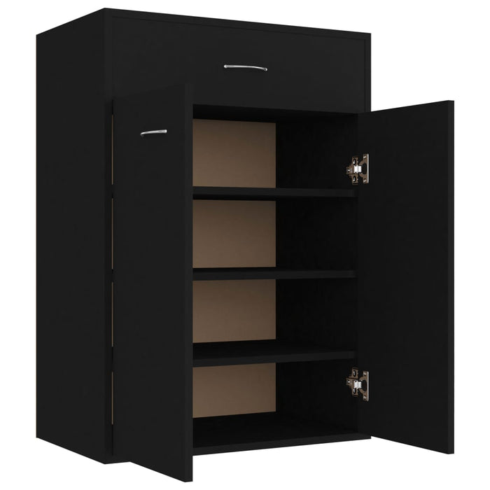 Pantofar, negru, 60x35x84 cm, lemn prelucrat WALTI