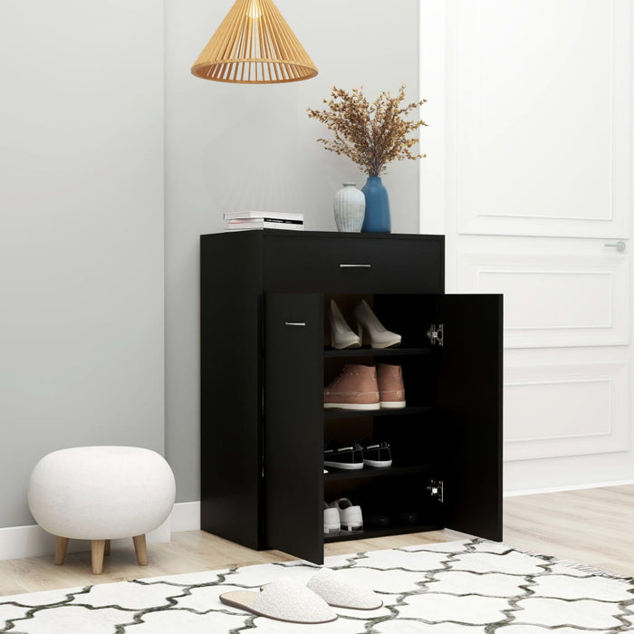 Pantofar, negru, 60x35x84 cm, lemn prelucrat WALTI