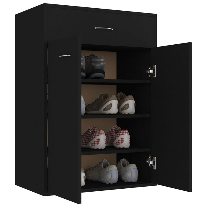 Pantofar, negru, 60x35x84 cm, lemn prelucrat WALTI