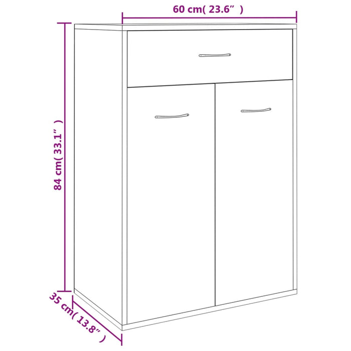 Pantofar, stejar sonoma, 60x35x84 cm, lemn prelucrat - WALTI WALTI