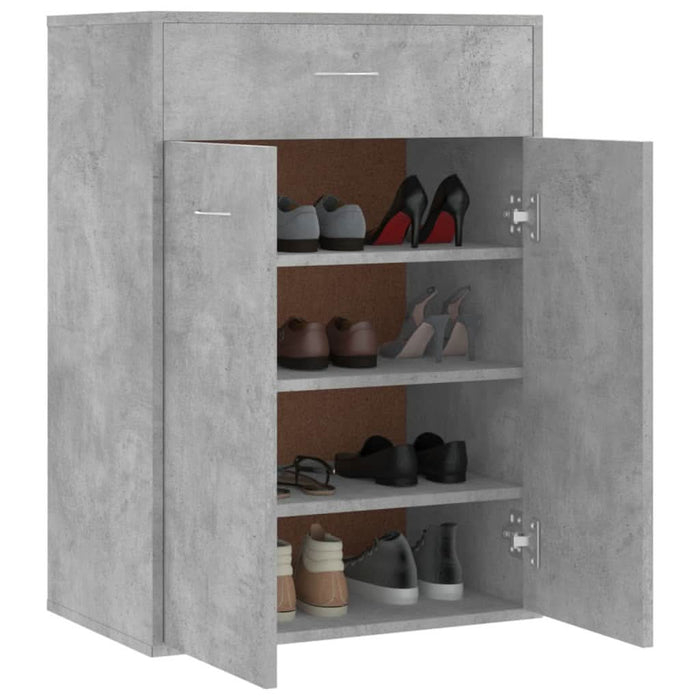 Pantofar, gri beton, 60x35x84 cm, lemn prelucrat - WALTI WALTI
