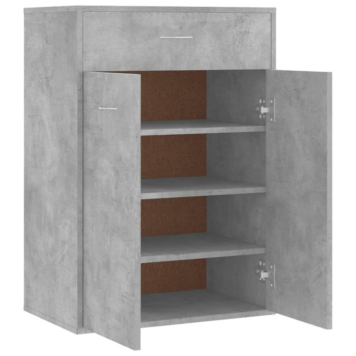Pantofar, gri beton, 60x35x84 cm, lemn prelucrat - WALTI WALTI