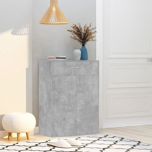 Pantofar, gri beton, 60x35x84 cm, lemn prelucrat - WALTI WALTI