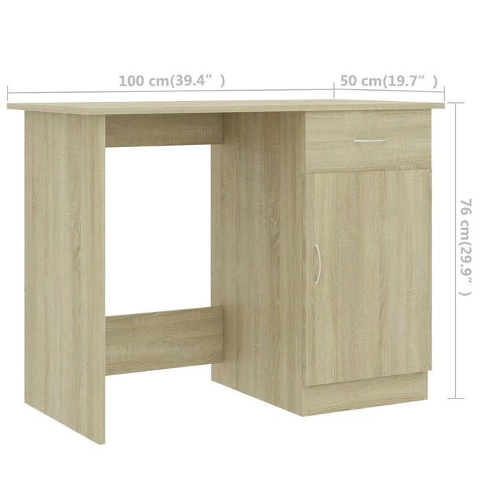 Birou, stejar sonoma, 100x50x76 cm, lemn prelucrat - WALTI WALTI