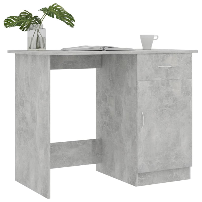 Birou, gri beton, 100x50x76 cm, lemn prelucrat - WALTI WALTI
