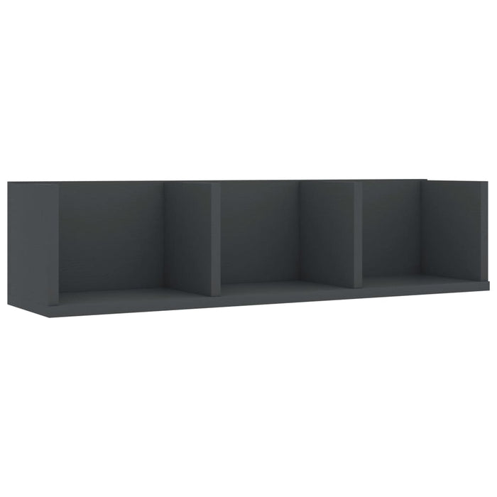 Raft de perete CD-uri, gri, 75 x 18 x 18 cm, lemn prelucrat - WALTI WALTI
