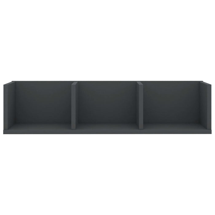 Raft de perete CD-uri, gri, 75 x 18 x 18 cm, lemn prelucrat - WALTI WALTI