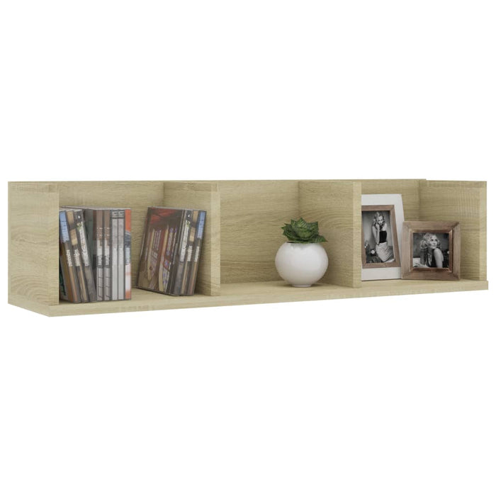 Raft de perete CD-uri stejar Sonoma 75x18x18 cm lemn prelucrat - WALTI WALTI