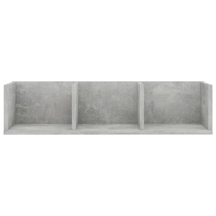 Raft de perete CD-uri, gri beton, 75x18x18 cm, lemn prelucrat - WALTI WALTI